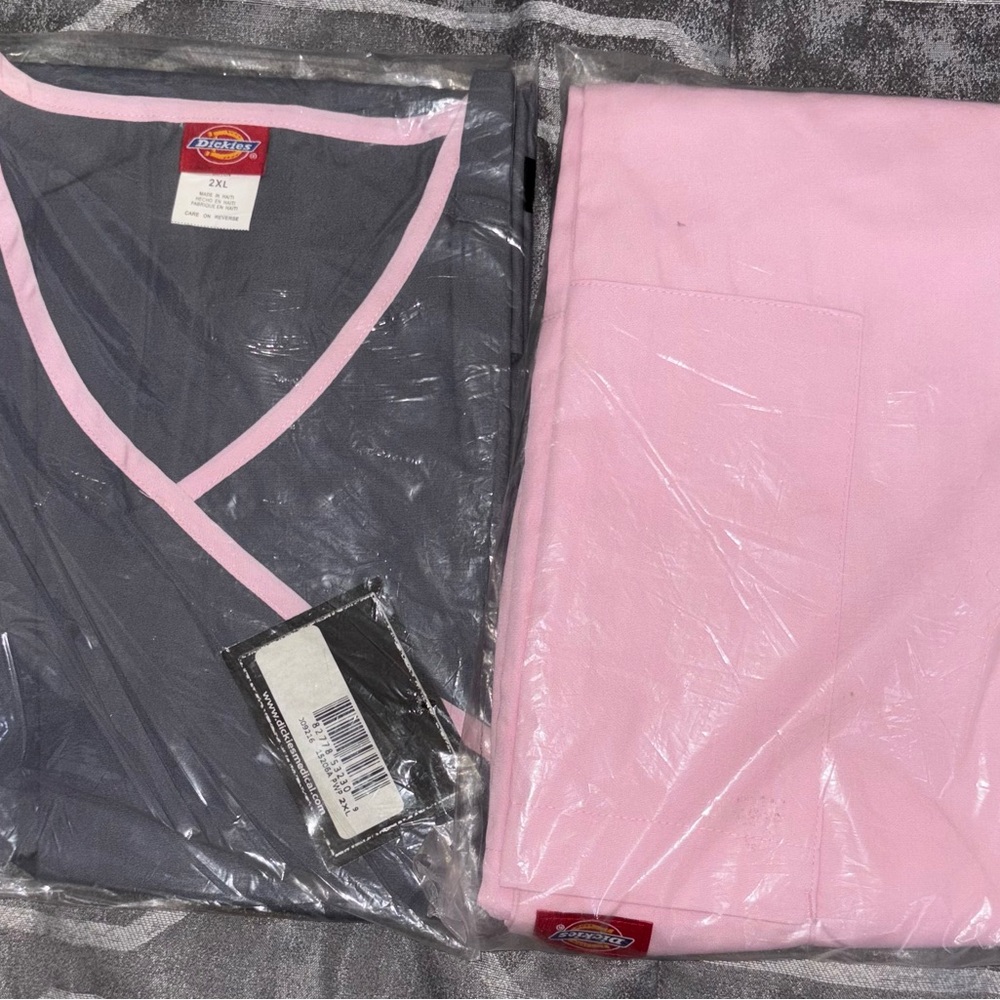 Dickies Pink and Gray Scrub Set